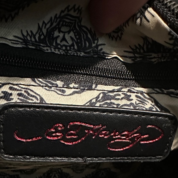 Ed Hardy Black Satchel with Colorful Tattoo Design - Picture 8 of 11